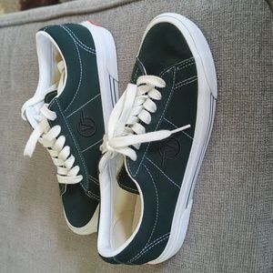 Vans scarab and white suede sid trainers